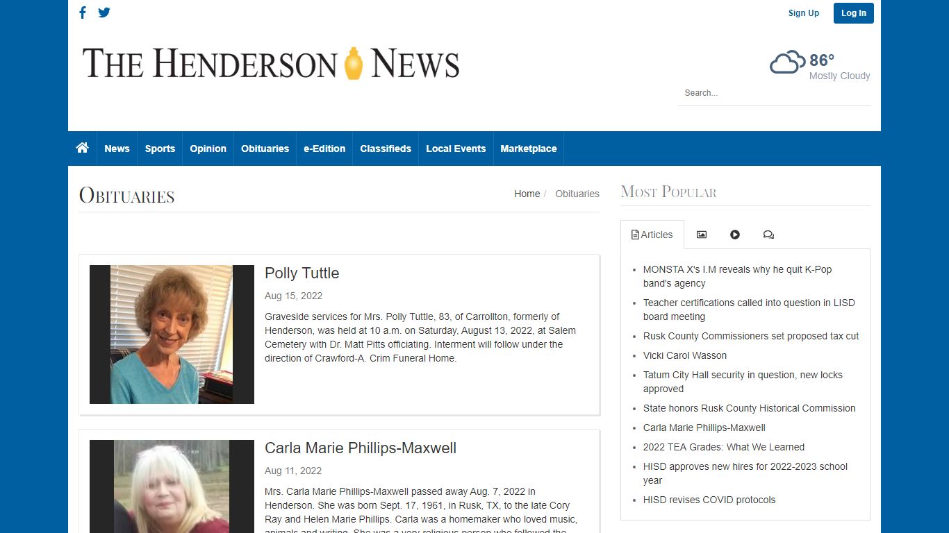 Obituaries | thehendersonnews.com